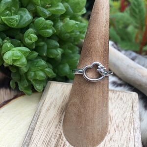 Paw Heart Sterling Silver Ring Size 7